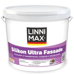 Краска силиконовая для наружных работ LINNIMAX Silikon Ultra Fassade / Силикон Ультра Фасад База 1 2,5 л LinniMax