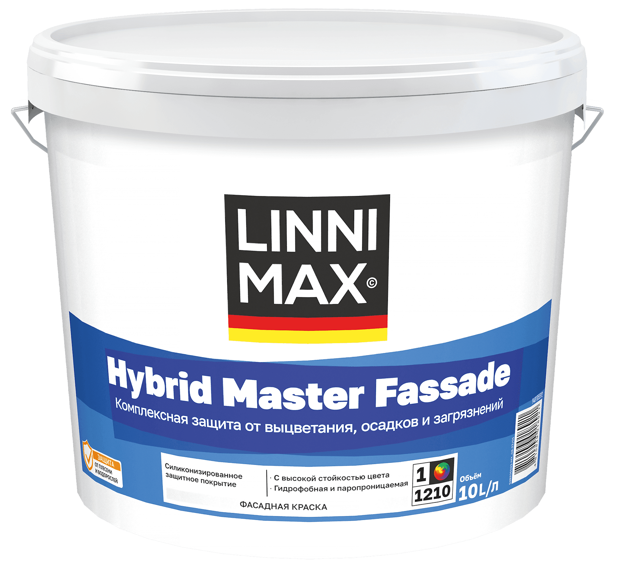 Краска силикон модифицированная для наружных работ LINNIMAX Hybrid Master Fassade / Гибрид Мастер Фасад База 1 10 л LinniMax