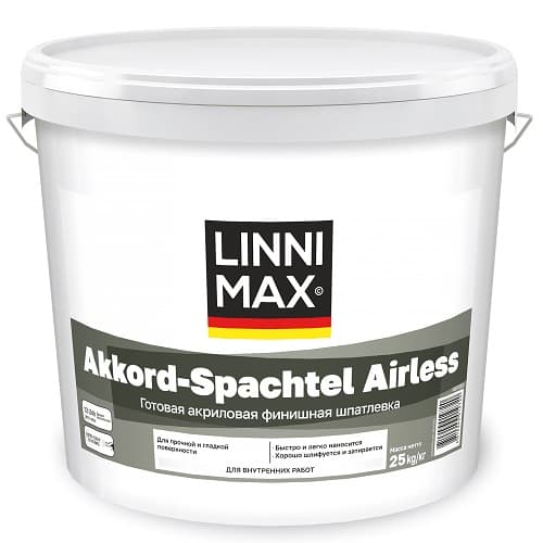 Шпатлевка для внутренних работ LINNIMAX Akkord-Spachtel Airless / Аккорд-Шпахтель Айрлесс 25 кг LinniMax