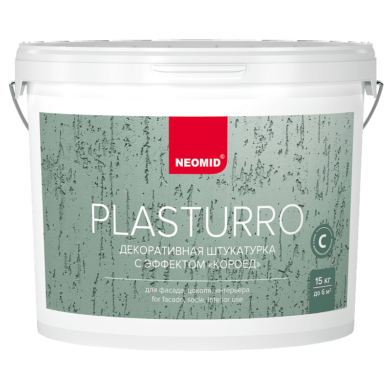 Неомид Штукатурка Plasturro "Короед" (15 кг) БЕЛЫЙ, БАЗА А