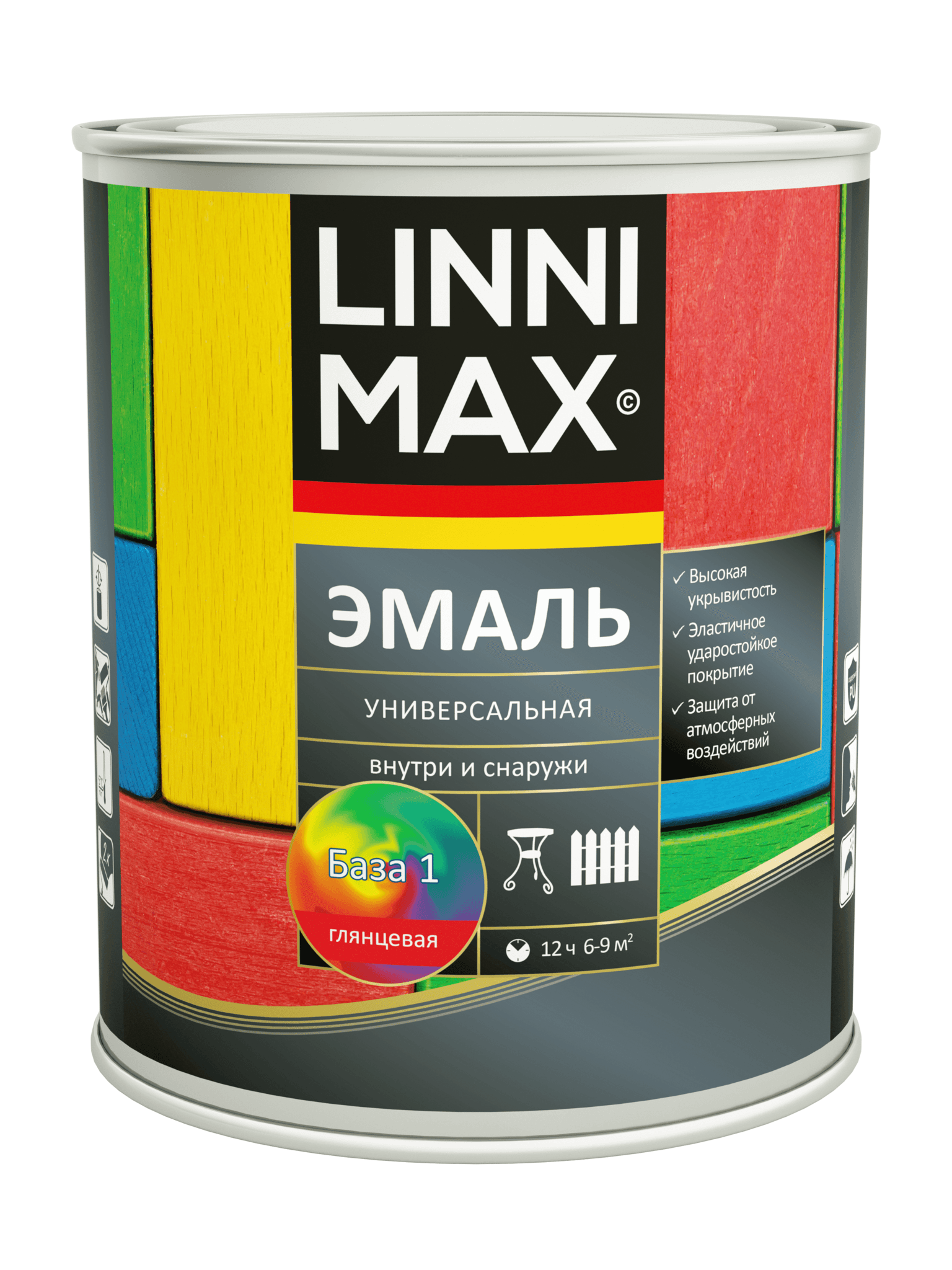 Эмаль алкидная LINNIMAX Эмаль универсальная глянцевая База 1 2,5 л LinniMax