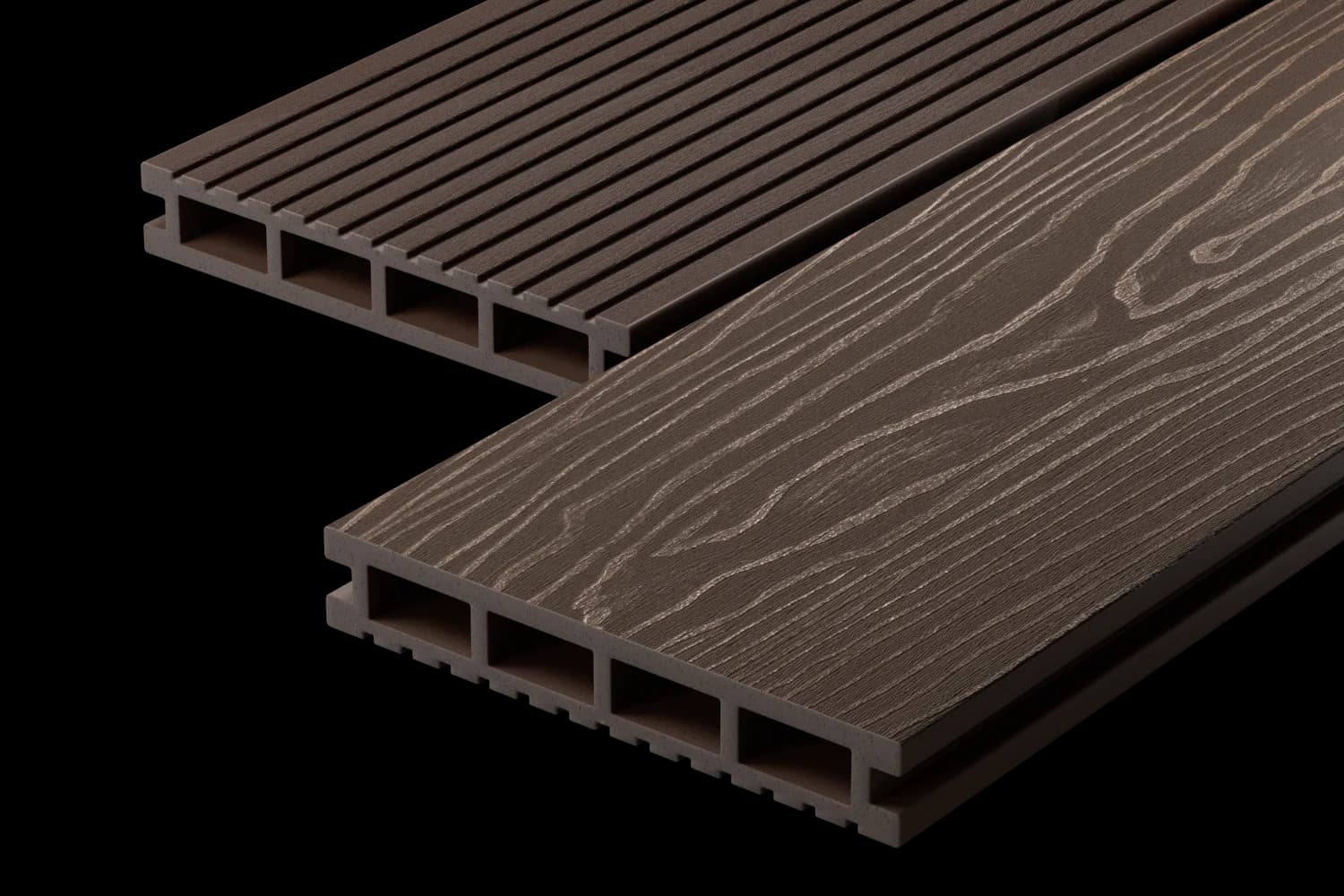 Террасная доска Decking Urban 150х24х3000 0,45м2 венге (Темный Орех)