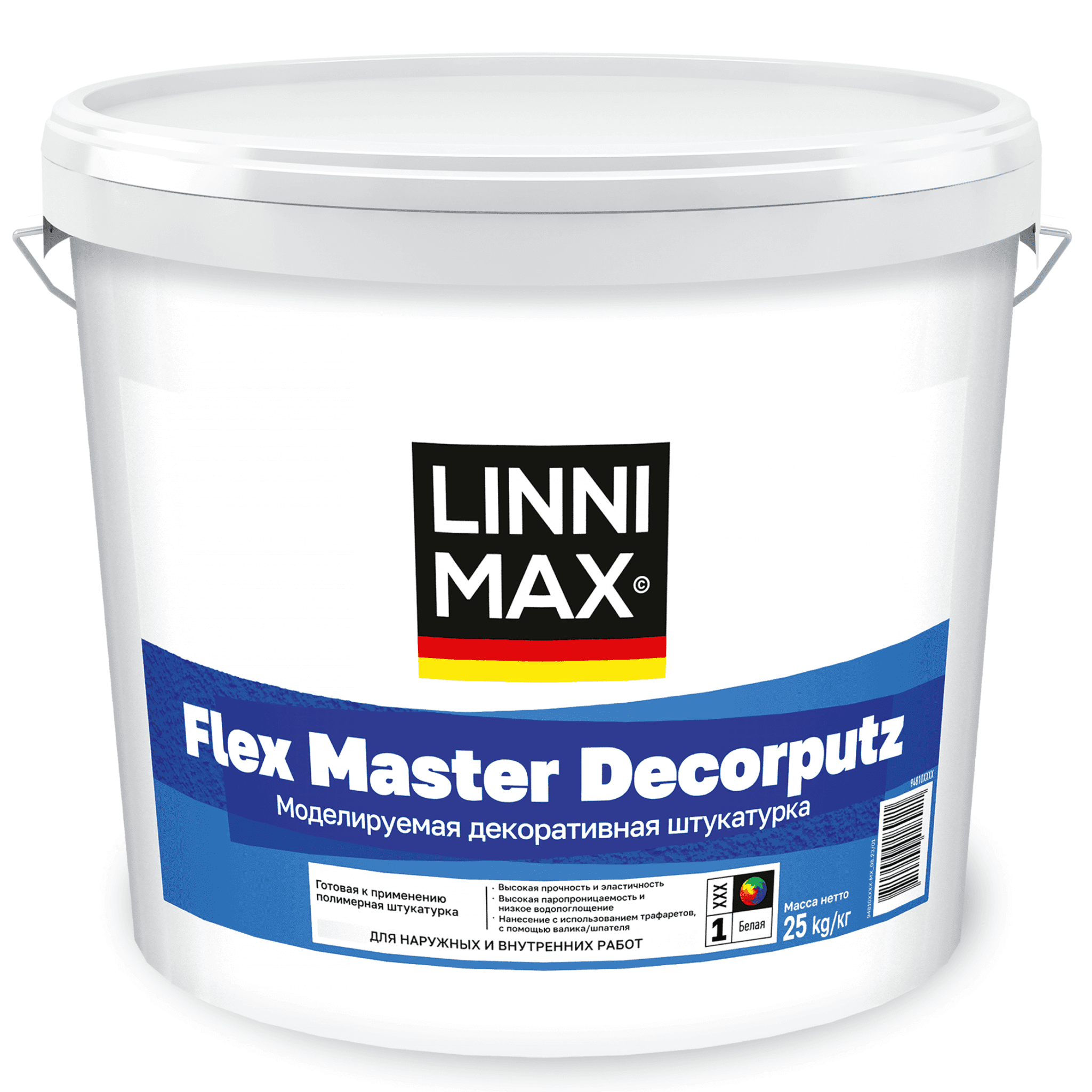 Штукатурка декоративная акриловая для внутренних и наружных работ LINNIMAX Flex Master Decorputz / Флекс Мастер Декопутц База 1 25 кг LinniMax
