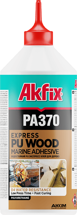 Akfix PA370 ПУ Клей для дерева D4 прозрачный 500 гр (12)