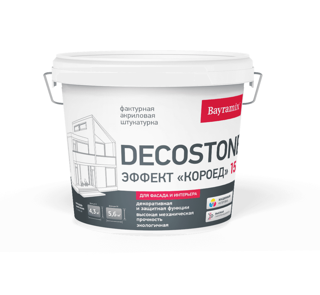 Bayramix. Фактурное покр. DECOSTONE DS 001 M (мелкая), Проф.серия, 15 кг