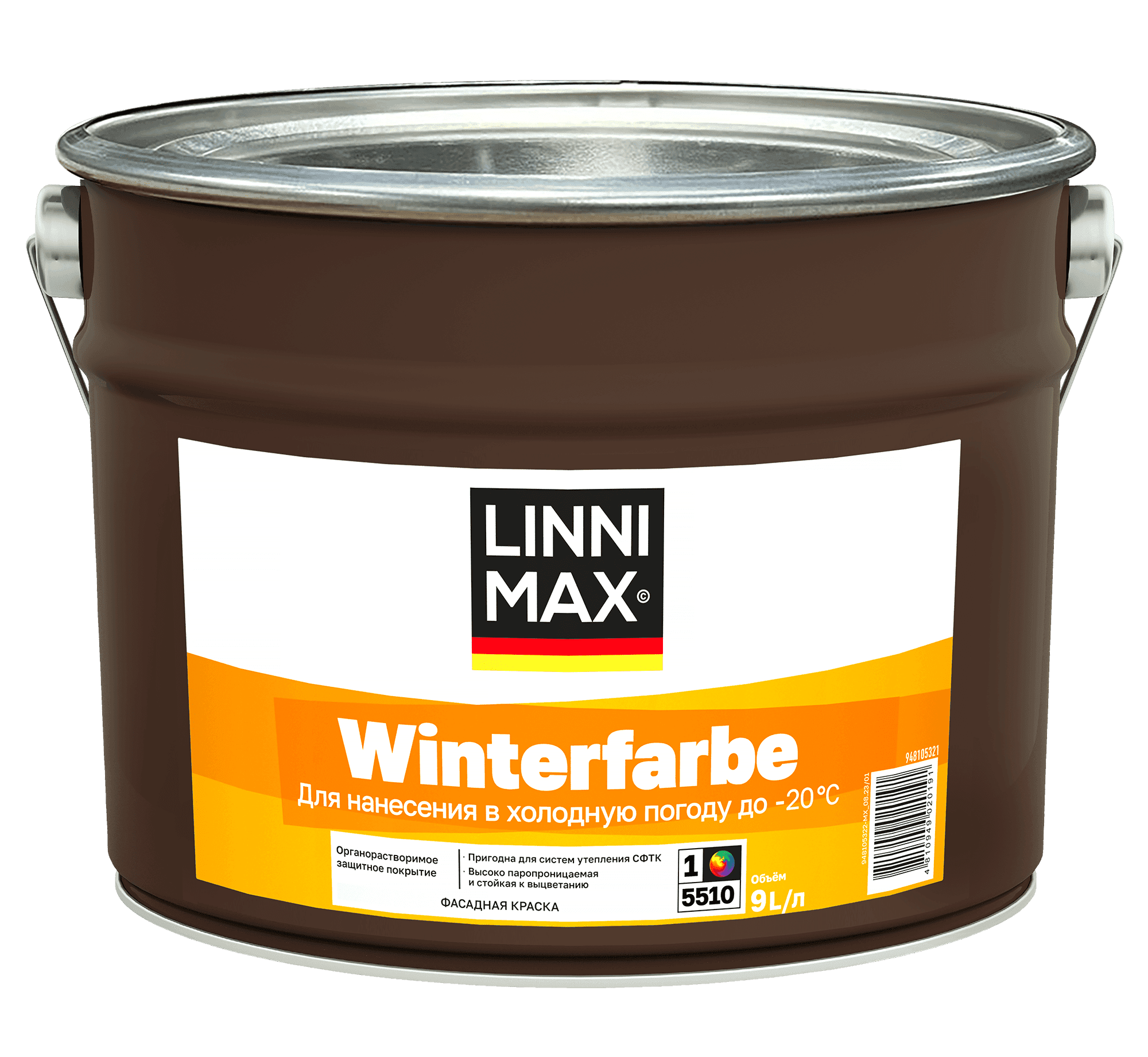 Краска органорастворимая для наружных работ LINNIMAX Winterfarbe / ВинтерФарбе База 1 9 л LinniMax