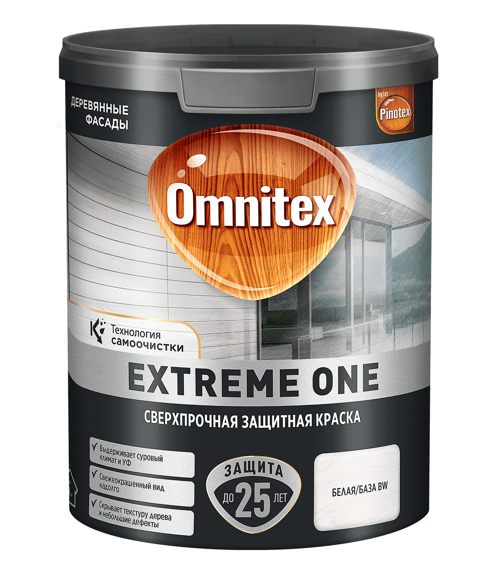 OMNITEX (PINOTEX) EXTREME ONE краска сверхпрочная с эффектом самоочистки, база BC new (0,85л) — фото товара
